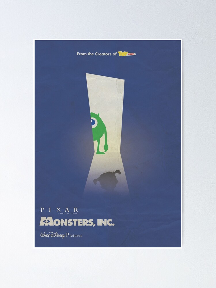 Monster Inc 3d Animiert Minimales Filmplakat Alternativer Zeichentrickfilm Pete Docter John Goodman Billy Crystal Poster Von Spallutos Redbubble