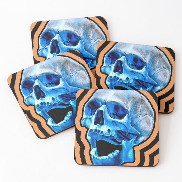 Item preview, blue realistic skull portrait  designed and sold by spectredart.