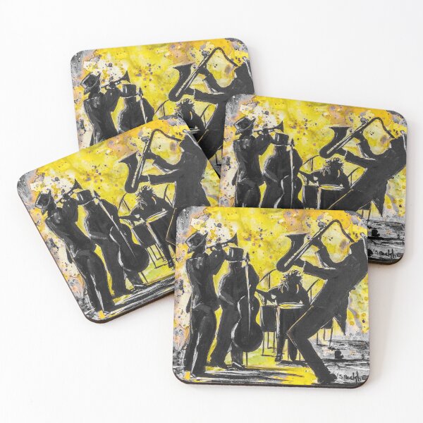 Item preview, Jazz On in Grey and Yellow designed and sold by Sally peckham.