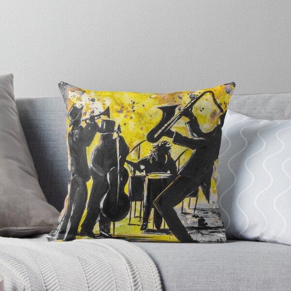 Item preview, Jazz On in Grey and Yellow designed and sold by Sally peckham.