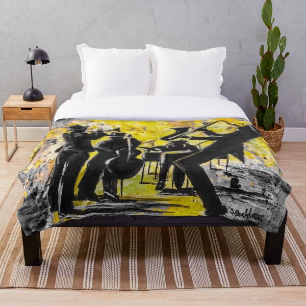 Item preview, Jazz On in Grey and Yellow designed and sold by Sally peckham.