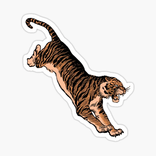 Hand Drawn Jumping Tiger Vector Illustration Stock Vector (Royalty Free)  2289107847 | Shutterstock