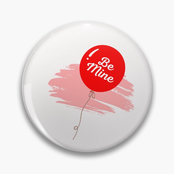 Item preview, Be Mine! Bright Valentines Day Red Balloon with Pink Paintbrush Swoosh Design designed and sold by Lost-World-Shop.