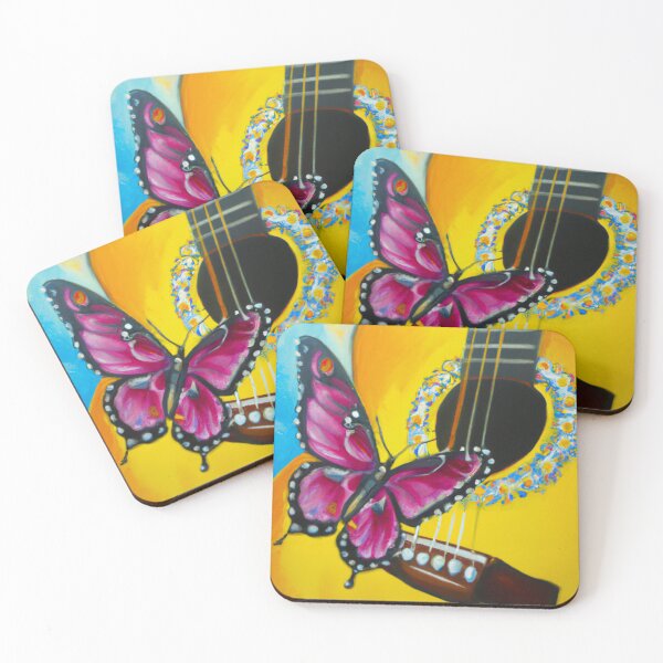 Item preview, Butterfly playing with guitar oil painting designed and sold by Color-Me-Blue.