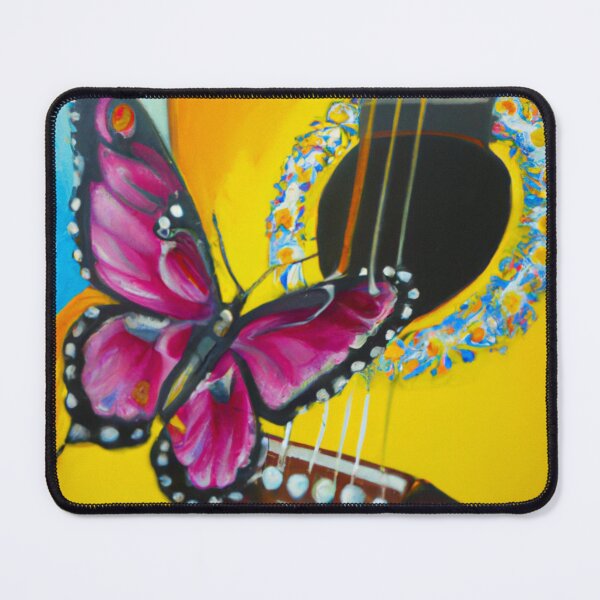 Item preview, Butterfly playing with guitar oil painting designed and sold by Color-Me-Blue.