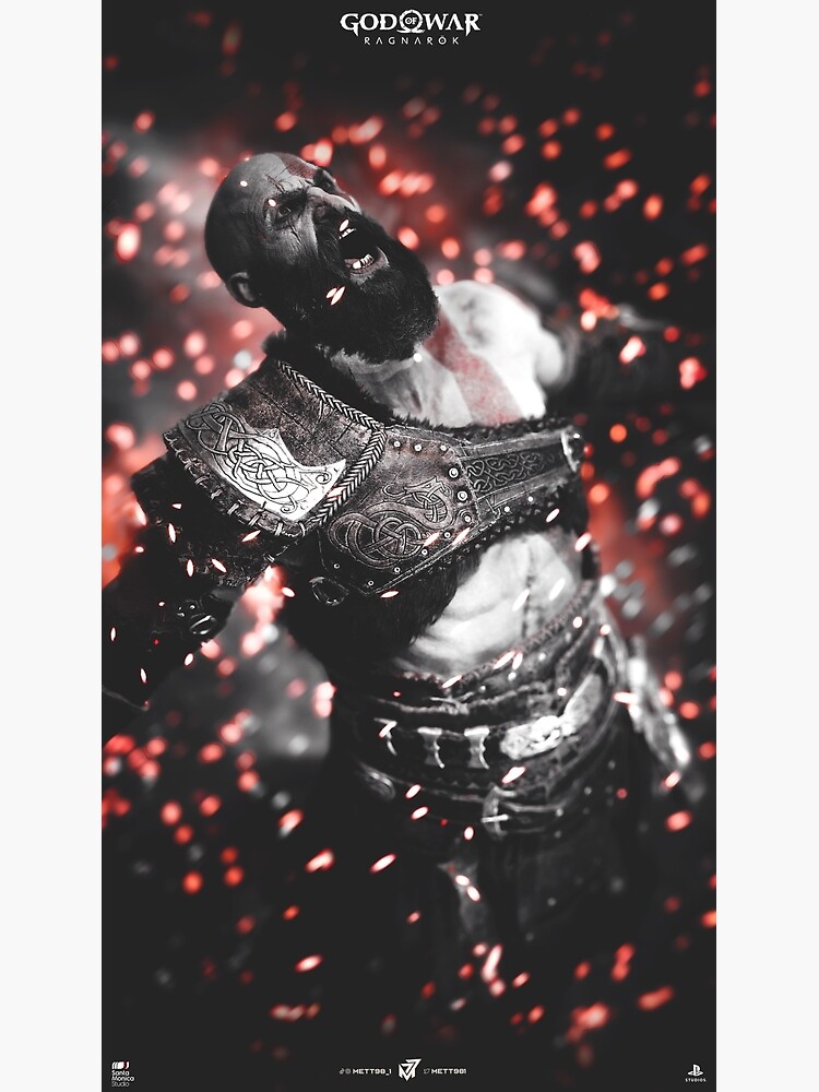 Kratos - Rage of Sparta  God of War Ragnarok Metal Print for