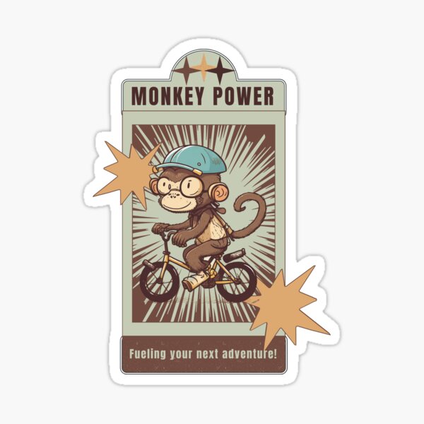 "My Ancestor Monkey Monkey Riding Bike Retro Design For Monkey And Riding Lovers" Sticker for
