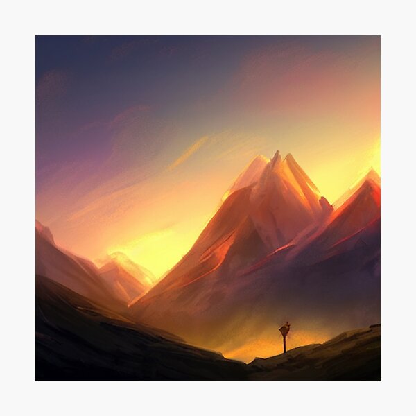 Item preview, Sunset Mountain Landscape Art 2023  (1)  designed and sold by cardia1991.