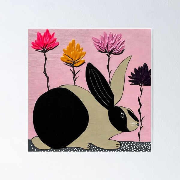 Chrysanthemum Rabbit Poster