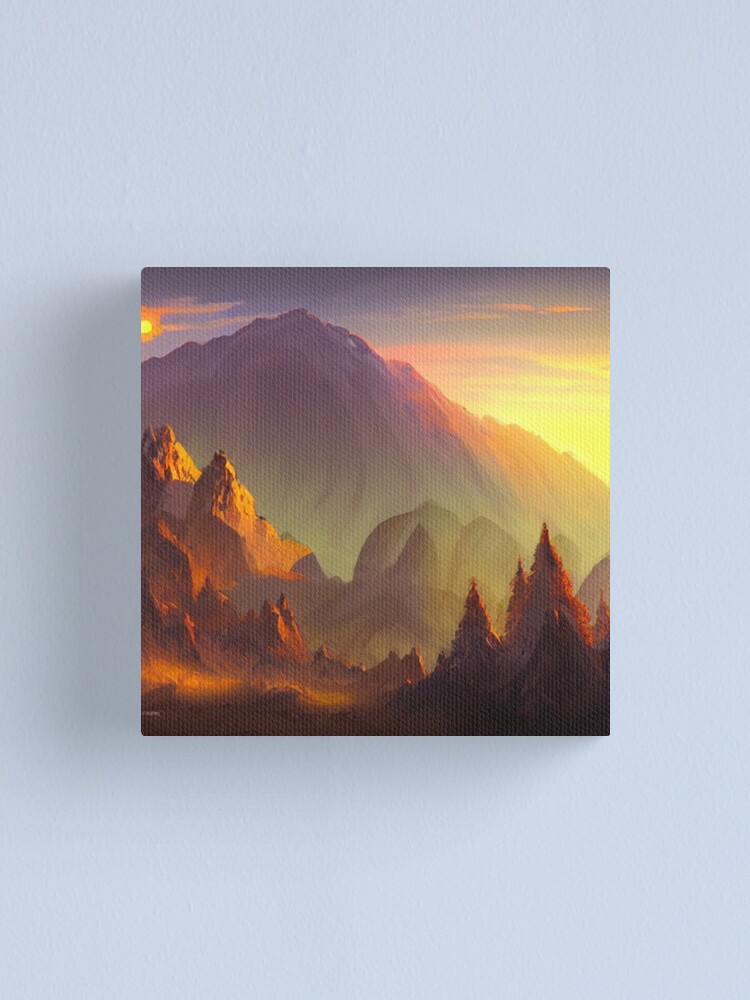 Small Canvas Print Landscape Painting Mountain Print Print -  in 2023