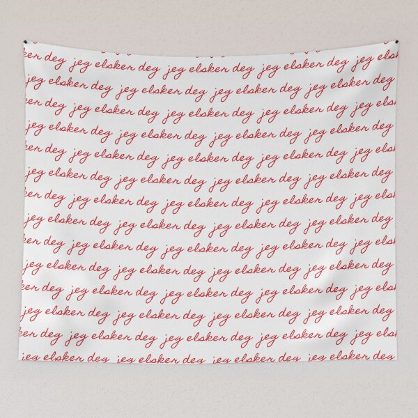 Item preview, Jeg Elsker Deg | I love you in Bokmål | Typography Pattern | Red and White designed and sold by rsty11.