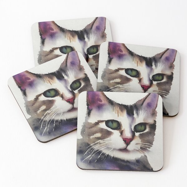 Artikelvorschau, Cat highly detailed watercolor painting entworfen und verkauft von DrawItOnce.
