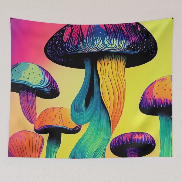 Item preview, Colorful and Trippy Psychedelic Mushrooms designed and sold by BySpinny.