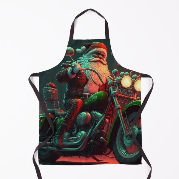 Item preview, Speedy Santa Motorcycle Man Delivering Gifts the Best He Can designed and sold by Vicki Noble Art.