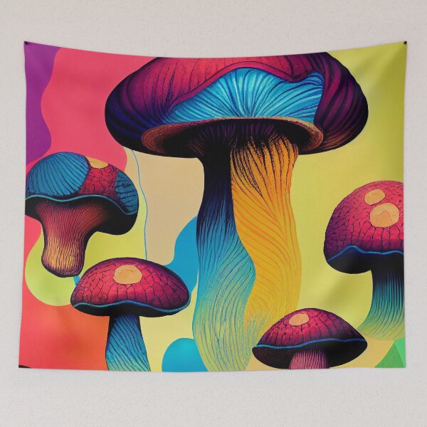 Item preview, Colorful and Trippy Psychedelic Mushrooms designed and sold by BySpinny.