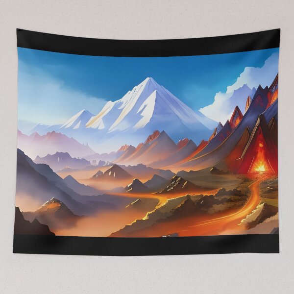 Item preview, Mysterious fire cave in the mountains, Ai Generated Art  designed and sold by ACC .