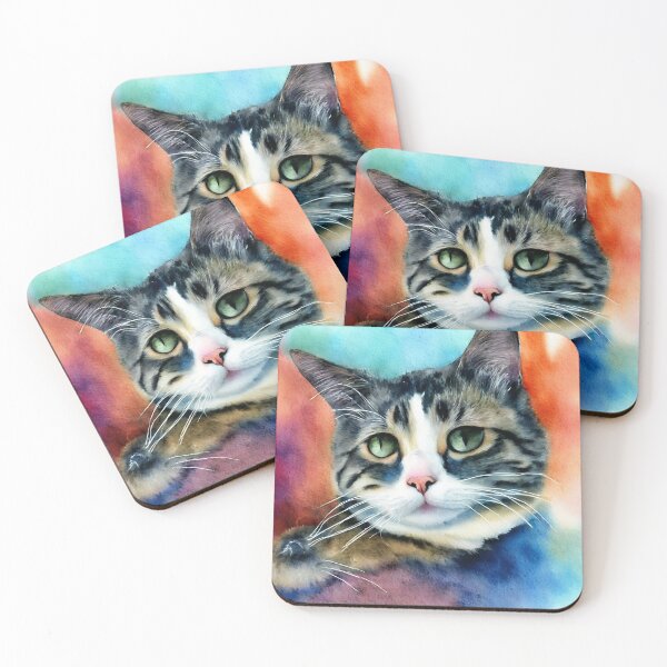 Artikelvorschau, Cat highly detailed watercolor painting entworfen und verkauft von DrawItOnce.