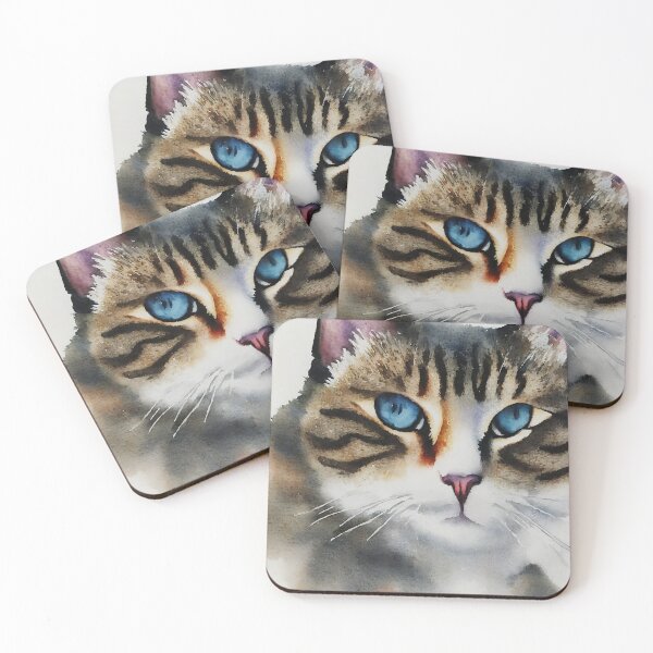 Item preview, Cat highly detailed watercolor painting designed and sold by DrawItOnce.