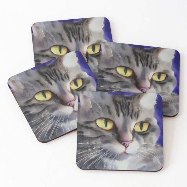 Item preview, Cat highly detailed watercolor painting designed and sold by DrawItOnce.