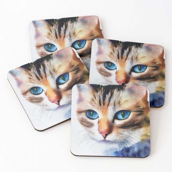 Artikelvorschau, Cat highly detailed watercolor painting entworfen und verkauft von DrawItOnce.