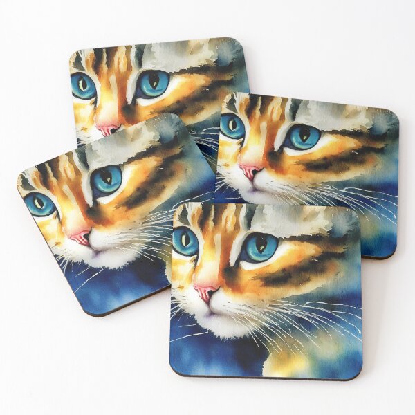 Artikelvorschau, Cat highly detailed watercolor painting entworfen und verkauft von DrawItOnce.