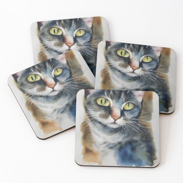 Artikelvorschau, Cat highly detailed watercolor painting entworfen und verkauft von DrawItOnce.