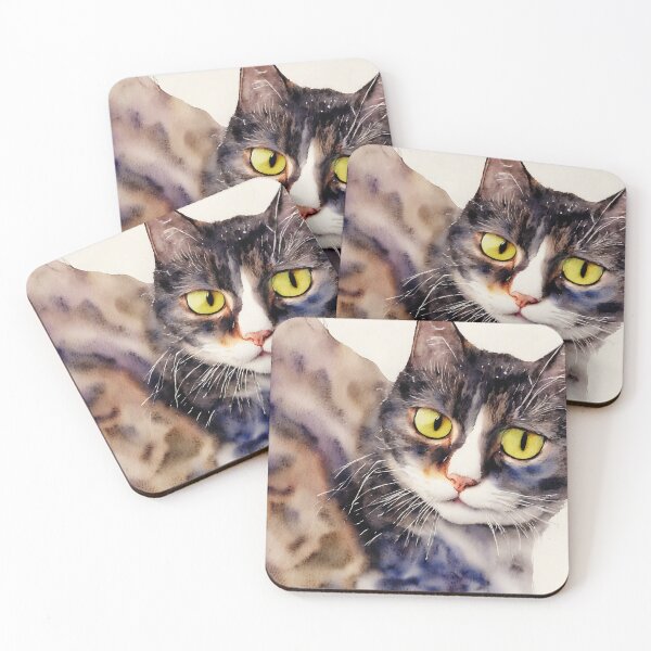 Item preview, Cat highly detailed watercolor painting designed and sold by DrawItOnce.