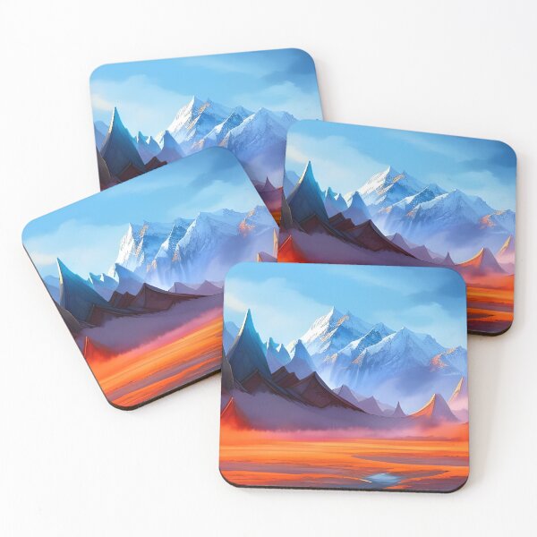 Item preview, Mountains of ice and fire, watercolor, Ai Generated Art  designed and sold by ACC .
