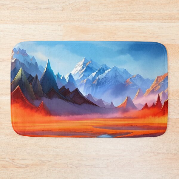 Item preview, Mountains of ice and fire, watercolor, Ai Generated Art  designed and sold by ACC .