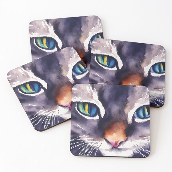 Item preview, Cat highly detailed watercolor painting designed and sold by DrawItOnce.