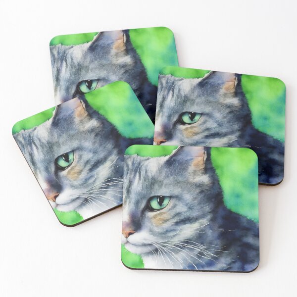 Item preview, Cat highly detailed watercolor painting designed and sold by DrawItOnce.
