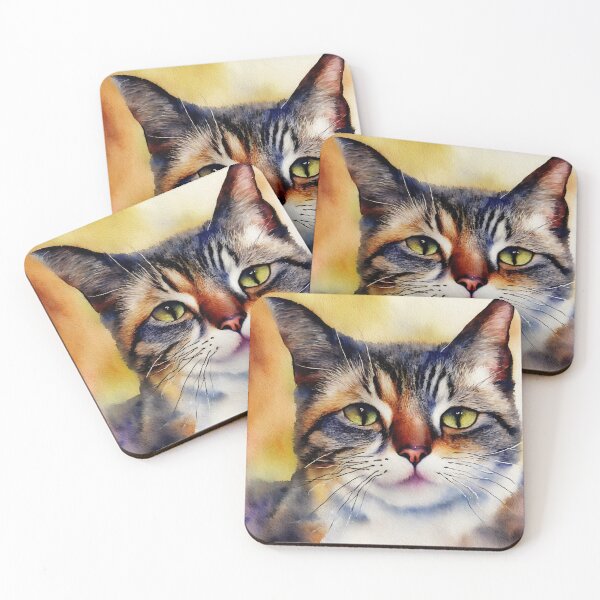 Artikelvorschau, Cat highly detailed watercolor painting entworfen und verkauft von DrawItOnce.