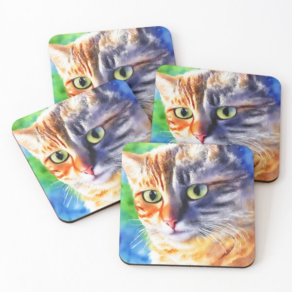 Artikelvorschau, Cat highly detailed watercolor painting entworfen und verkauft von DrawItOnce.