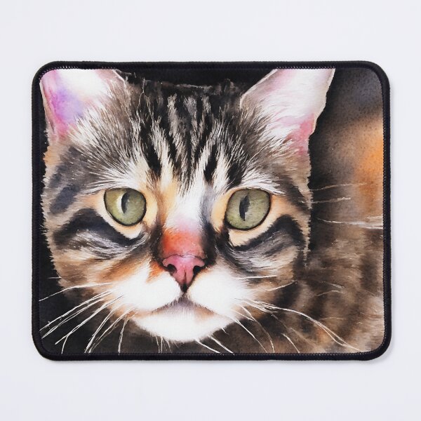 Artikelvorschau, Cat highly detailed watercolor painting entworfen und verkauft von DrawItOnce.