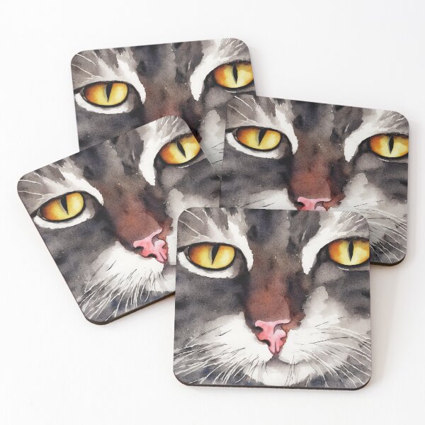 Item preview, Cat highly detailed watercolor painting designed and sold by DrawItOnce.