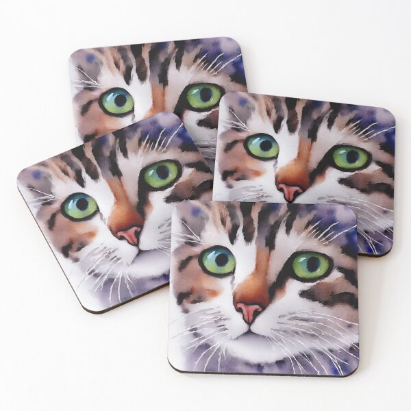 Item preview, Cat highly detailed watercolor painting designed and sold by DrawItOnce.