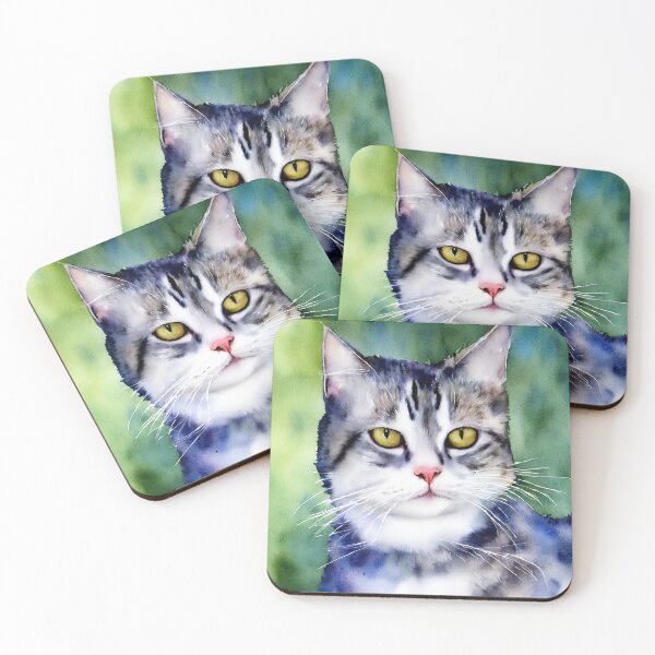 Artikelvorschau, Cat highly detailed watercolor painting entworfen und verkauft von DrawItOnce.