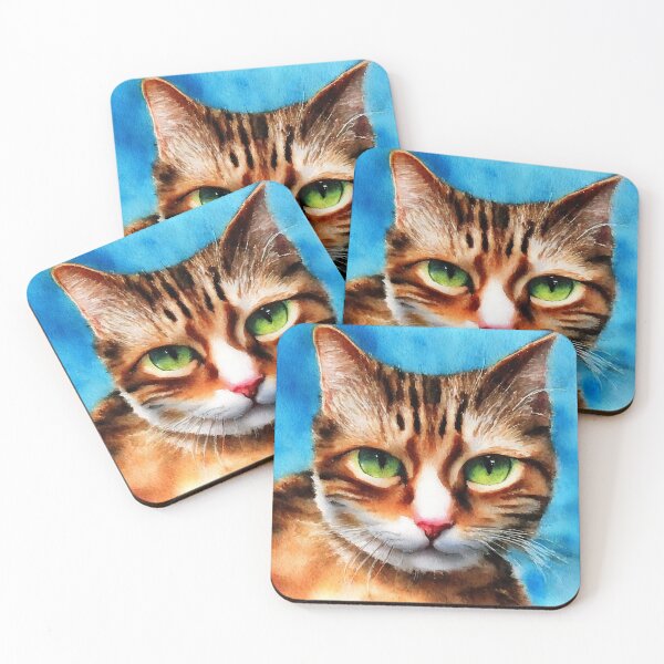 Artikelvorschau, Cat highly detailed watercolor painting entworfen und verkauft von DrawItOnce.