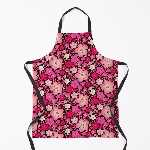 Artikelvorschau, Tossed Five-Petal Pink Flowers on Black Half-Drop Repeat 5748 entworfen und verkauft von Art in My Loft.