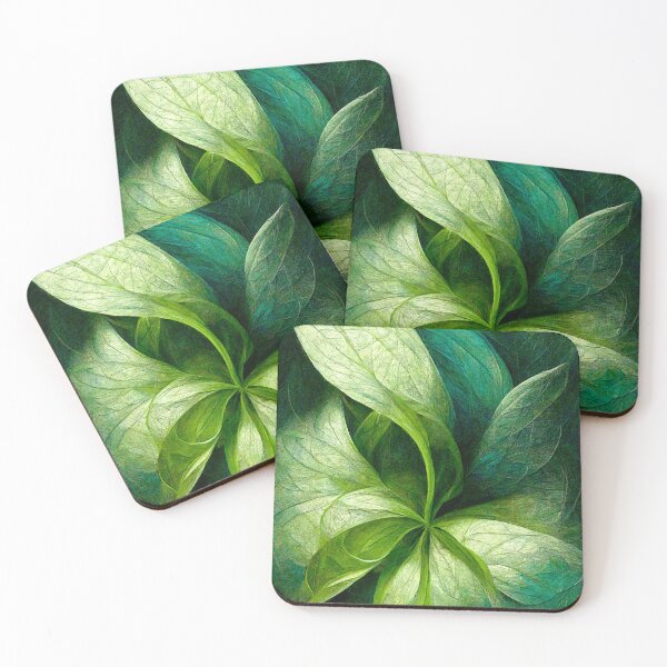 Aperçu de l'œuvre Motif abstrait vert feuille créée et vendue par BySpinny.