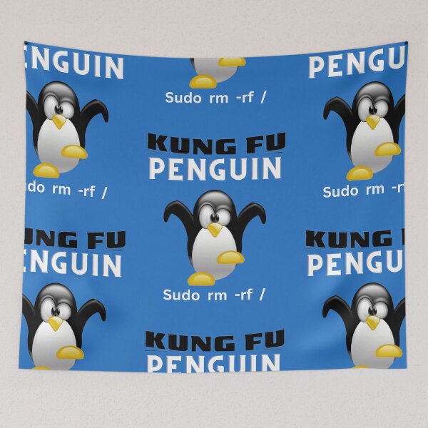 Item preview, Kung Fu Penguin Tux Linux Coding Design designed and sold by t1n3333.