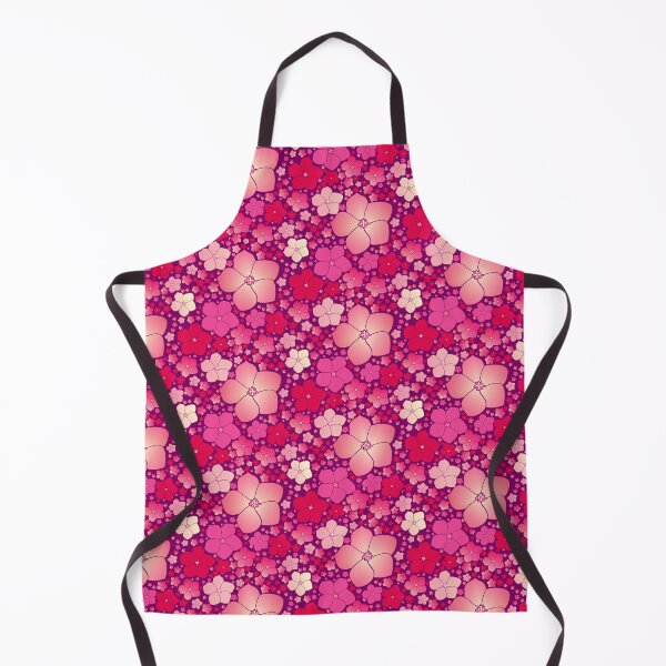 Item preview, Tossed Five-Petal Pink Flowers on Plum Half-Drop Repeat 5748 designed and sold by Art in My Loft.