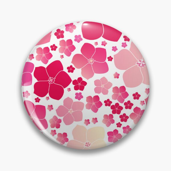 Artikelvorschau, Tossed Five-Petal Pink Flowers on White Half-Drop Repeat 5748 entworfen und verkauft von Art in My Loft.