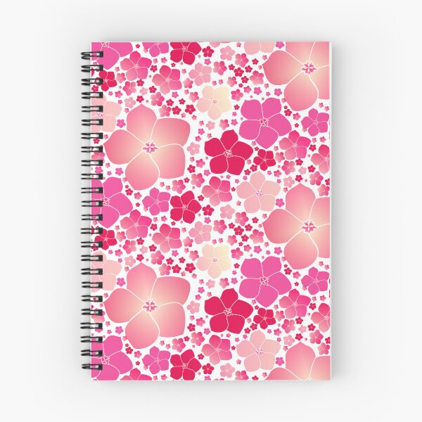 Item preview, Tossed Five-Petal Pink Flowers on White Half-Drop Repeat 5748 designed and sold by Art in My Loft.
