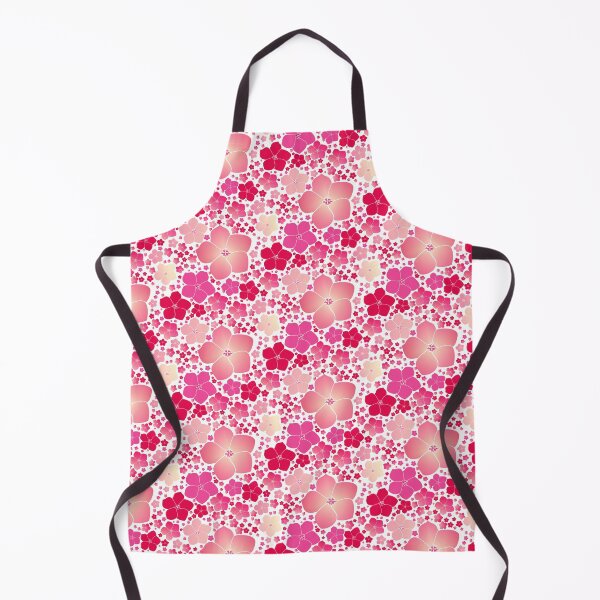 Item preview, Tossed Five-Petal Pink Flowers on White Half-Drop Repeat 5748 designed and sold by Art in My Loft.