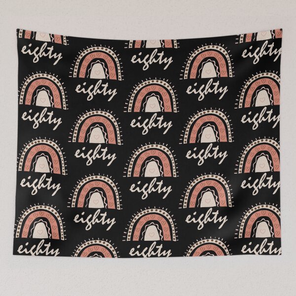 Item preview, Eighty Year Old Eightieth Birthday Cute Fun Doodle Boho Rainbow designed and sold by LadySaltwater.