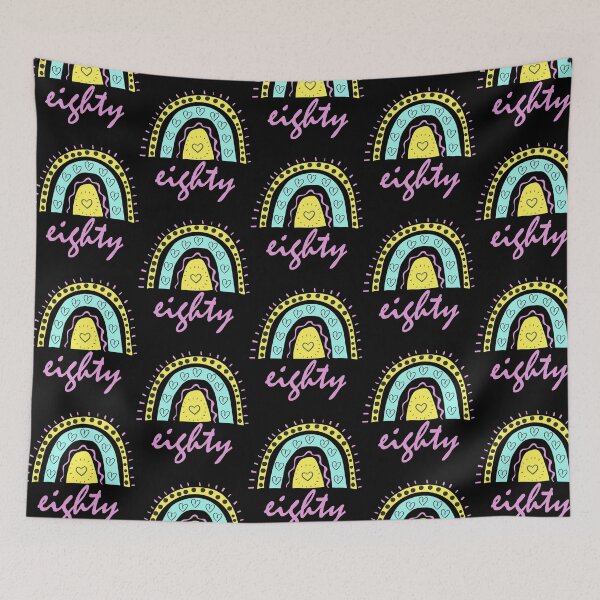 Item preview, Eighty Year Old Eightieth Birthday Cute Fun Doodle Boho Rainbow designed and sold by LadySaltwater.