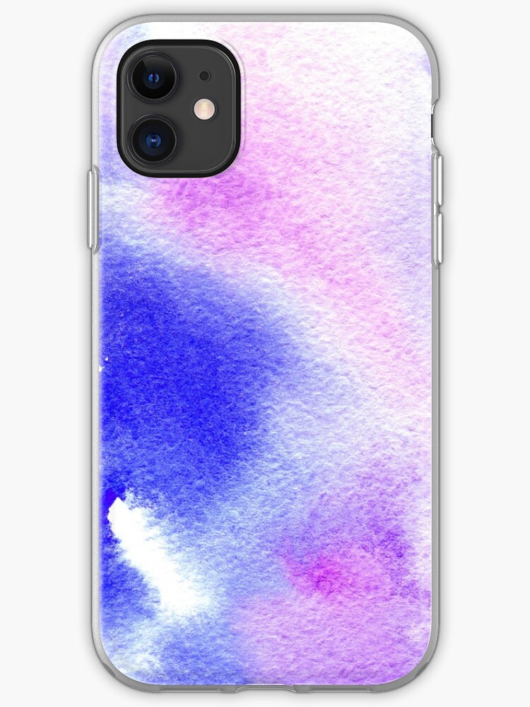 Watercolor Texture Transparent Marble Blue And Purple Iphone Case