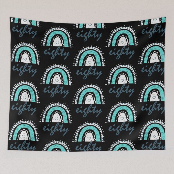 Item preview, Eighty Year Old Eightieth Birthday Cute Fun Doodle Boho Rainbow designed and sold by LadySaltwater.