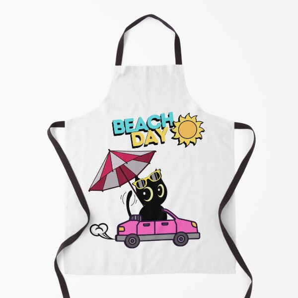Item preview, Cute Black Cat Driving a convertible with umbrella to the beach designed and sold by Pet Station.